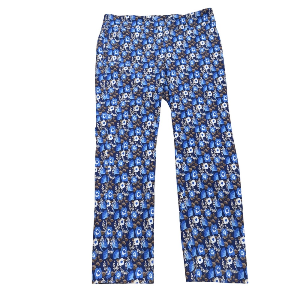 J.McLaughlin Masie Floral Print Straight Leg Ankle Pants Size 14 Stretch Pull On